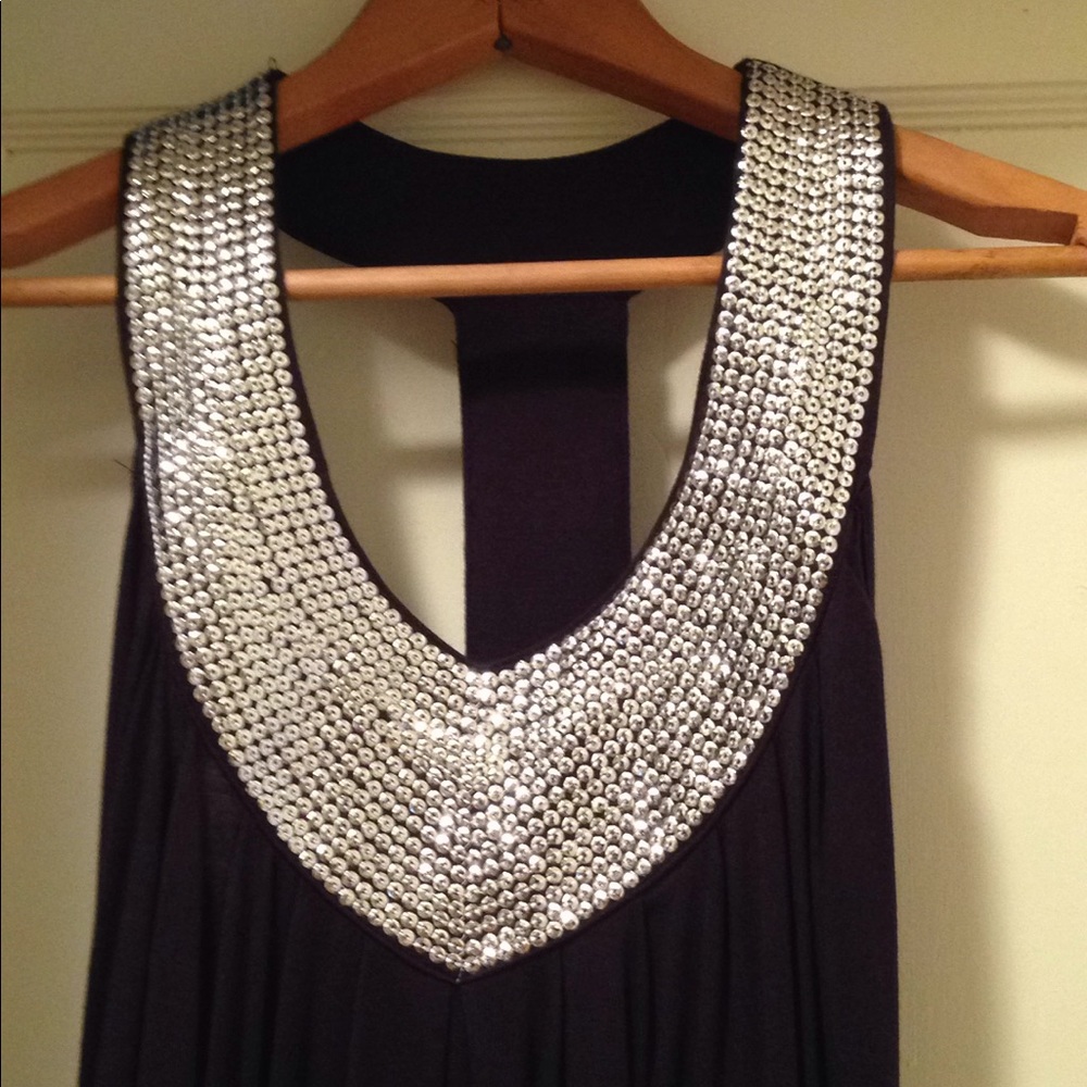 Navy with sequins tank top